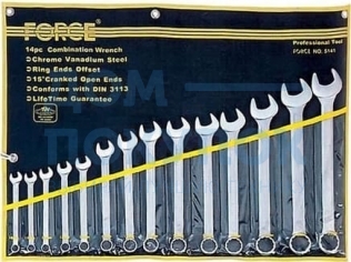 Набор дюймовых комбинированных ключей 14 предметов FORCE 5141SC
