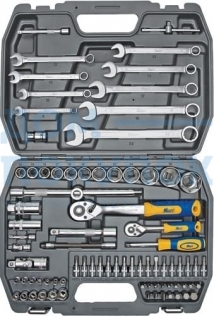 Набор инструмента 1/2 Dr и 1/4 Dr 82 предмета KRAFT KT 700305