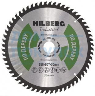 Диск пильный Hilberg Industrial Дерево (255x30 мм; 60Т) TRIO-DIAMOND HW256